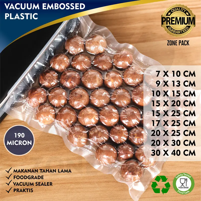 [100 PCS] Plastik Vacuum Sealer Embossed  I Plastik Vakum Makanan I Vacuum Embossed 0