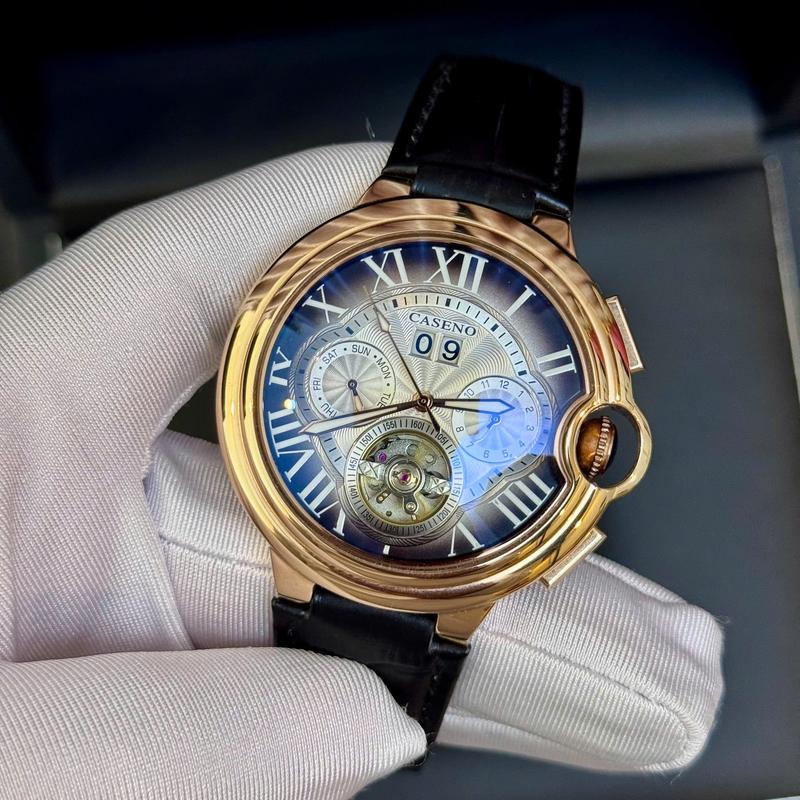 Đồng Hồ Cơ Caseno 3403G Chạy 4 Lịch Vạn Niên - Kính Sapphire - Size 42mm - Bảo Hành 5 Năm | Hàng Chính Hãng Watch Đeo Tay Nam