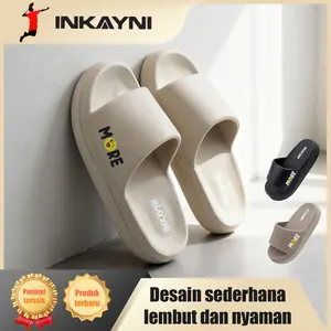 INKAYNI Sandal Selop Wedges Wanita 36-40 Alas Kaki Anti Slip Karet Elastis EVA Terbaru