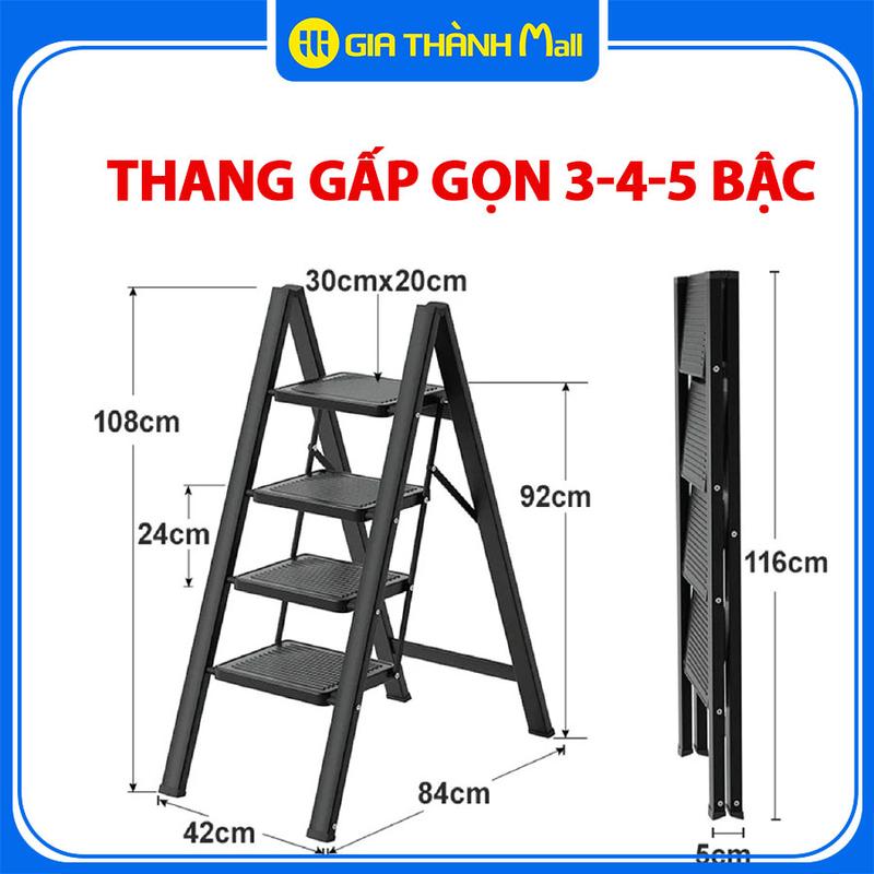 (Hàng Dày) Thang Gấp gọn  chữ A 3-4-5 bậc, Ghế thang Trang trí Decor tiện lợi Cho Gia Đình - Gia dụng Gia Thành