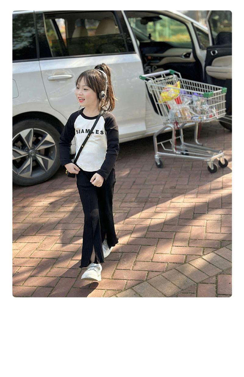 Product Introduction of De Rong Raglan Long Sleeve T-Shirt 2024 Autumn New Color-Block Raglan Sleeve Slim Fit Base Shirt for Kids 8