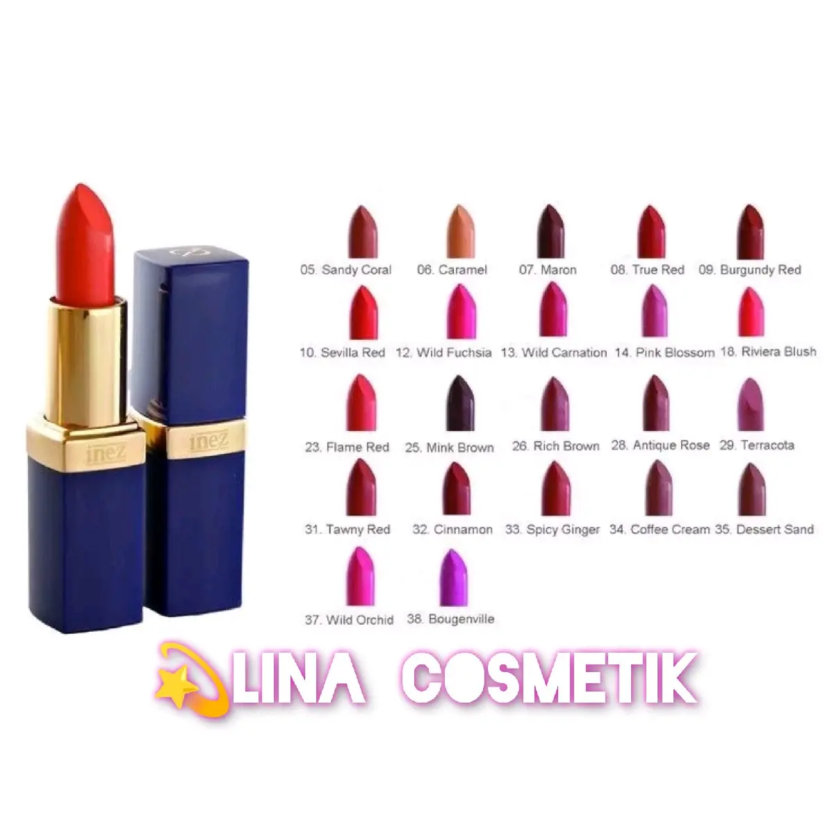 Inez Contour Plus Lipstick 4gr Original