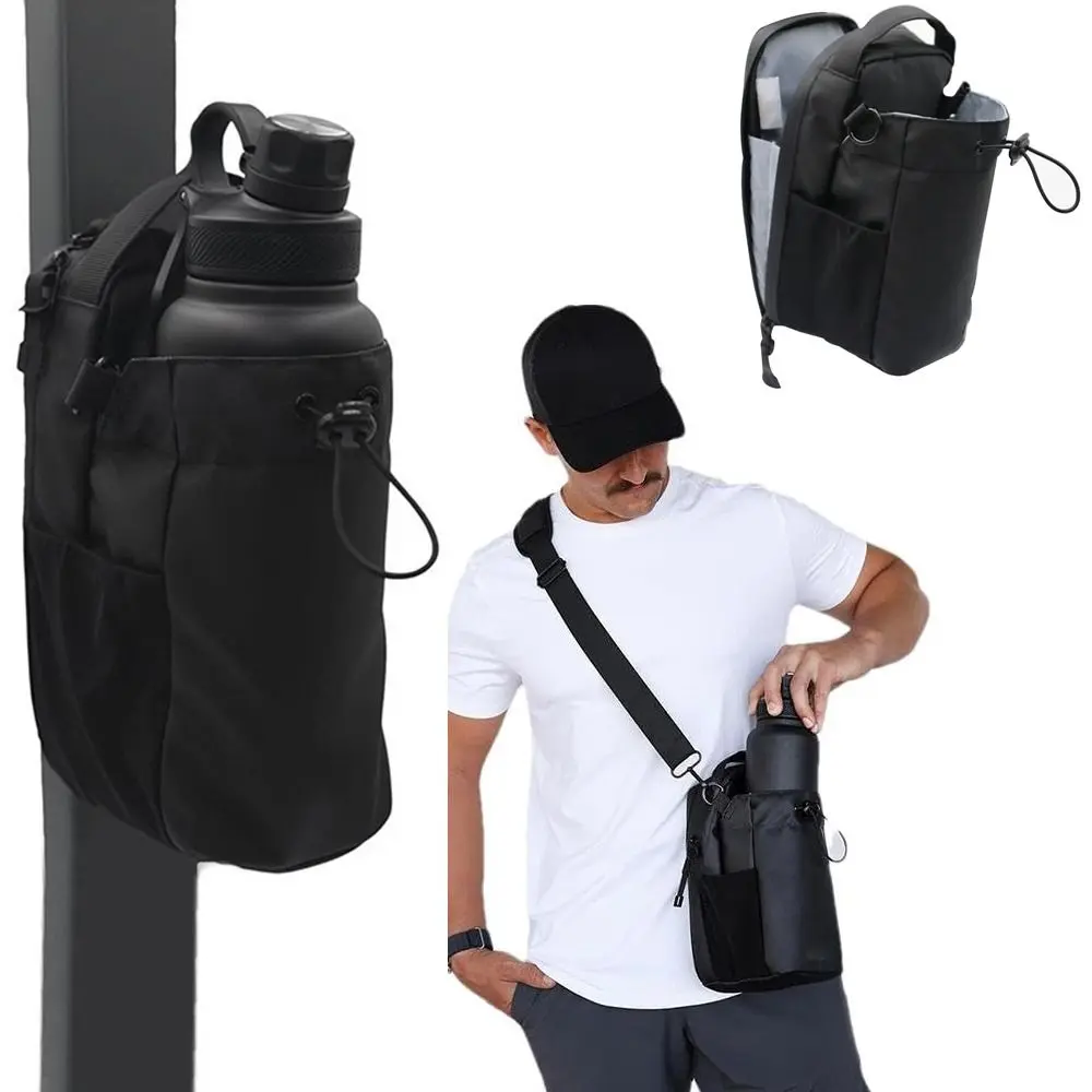 High Quality Large Capacity Magnetic Water Bottle Bag Crossbody Muti-Pocket Gym Specific Water Cup Holder Portable Magnet Gym Bag Outdoor Sports