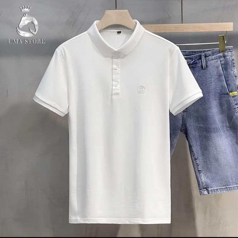 UMA STORE Đan Phượng - Áo polo nam cổ bẻ BASICMAN thêu chữ B vải cá sấu cotton CMC nam tính và thanh lịch