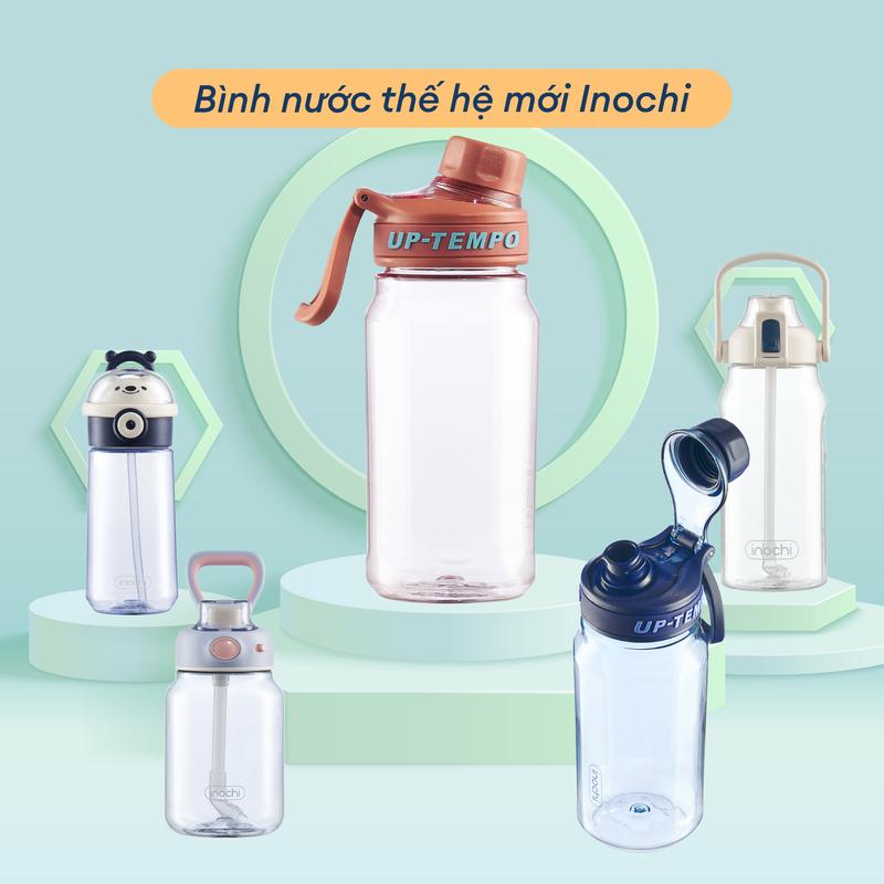  Bình nước quai cầm tiện lợi Inochi - có ống hút phù hợp người lớn trẻ em - mang đi học đi làm đi chơi thể thao - nhựa an toàn cao cấp Chạy Xe Đạp 
