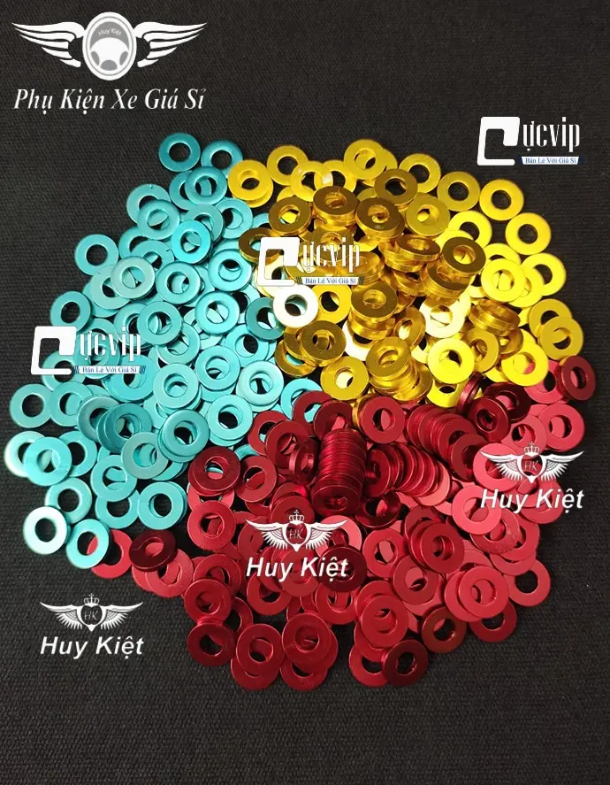 Lông Đền Nhôm CNC Màu Đỏ, Vàng, Xanh 6Li Gắn Lốc Máy Tất Cả Các Dòng Xe (Giá 1 Lông Đền) MS5596