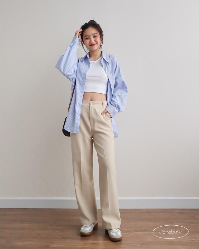 Quần ống rộng vải thô lụa – Straight Trousers – ufo.thebasic Ong Pants
