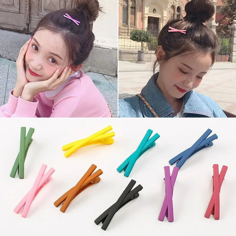 {0522}   Kẹp tóc mái mỏ vịt iLita cặp bấm mái nữ đẹp vintage Hàn Quốc màu trơn hottrend 2023