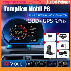 Car Smart Gauge P6 OBD2+GPS HUD Smart Car Layar Display Hd Sistem Kode kesalahan bisa dihapus obd  display  mobil