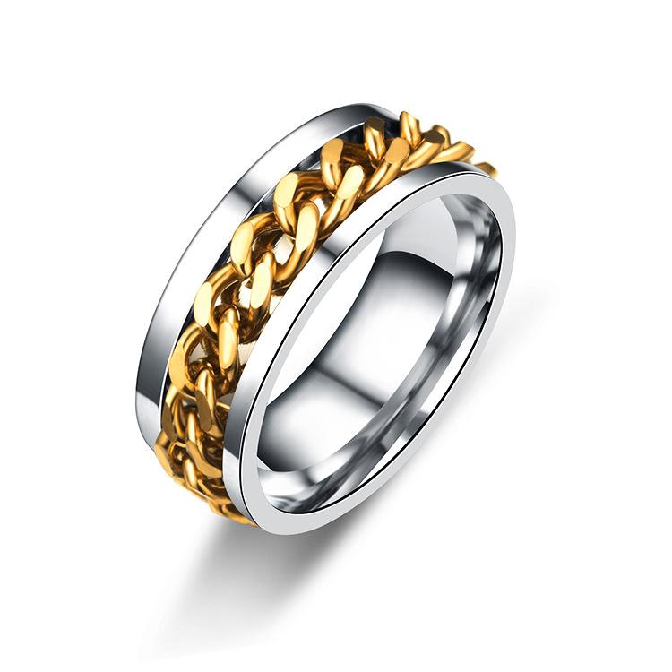 Product Introduction of New Simple Lucky Jewelry Men's Titanium Steel Rotatable Open Beer Bottle Chain  Domineering Personalized size 2 ring 10