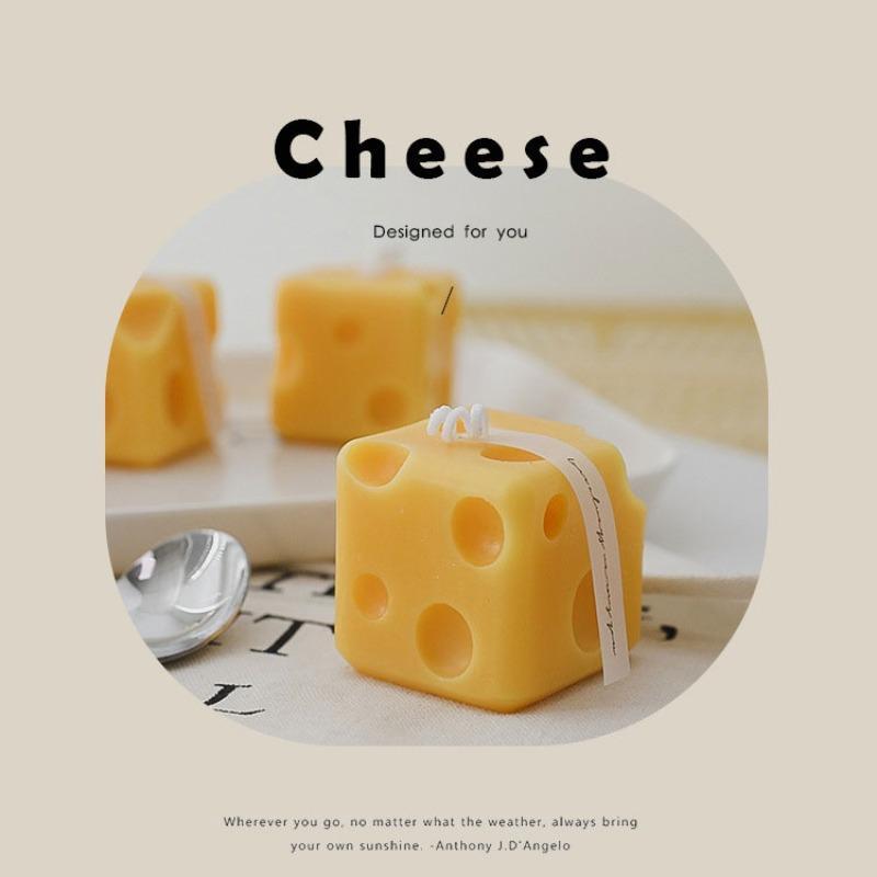 Product Introduction of Handmade Cheese Shaped Scented Candle, 1 Count Creative Modeling Candle, Decorative Ornament for Home Party Wedding, Creative Gift for Friends, Freshener 5
