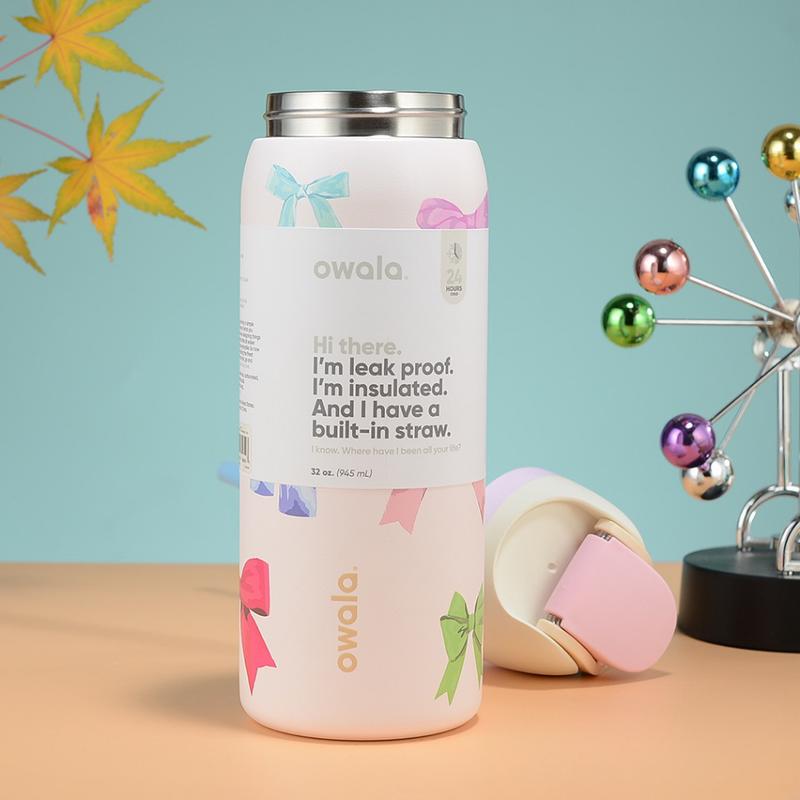 Product Introduction of Hello Kitty Owala FreeSip Insulated Stainless Steel Water Bottle with Straw for Sports and Travel thermos cup outdoor sports water bottle new Owala double-layer vacuum thermos cup sports water bottle outdoor sports fitness car hot and cold straw water cup 13