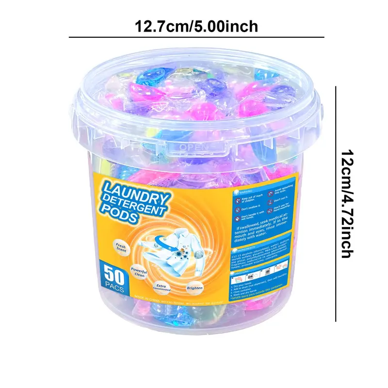 Concentrated Active Detergent Beads, 50pcs/box Long Lasting Fragrance Laundry Beads, Deep Cleaning Laundry Detergent 1