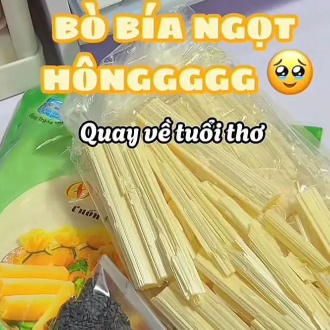 Sét Bò Bía Ngọt Siêu Ngon đầy đủ bịch lá cuốn loại to, 6 thanh kẹo đường, 1 gói vừng rang