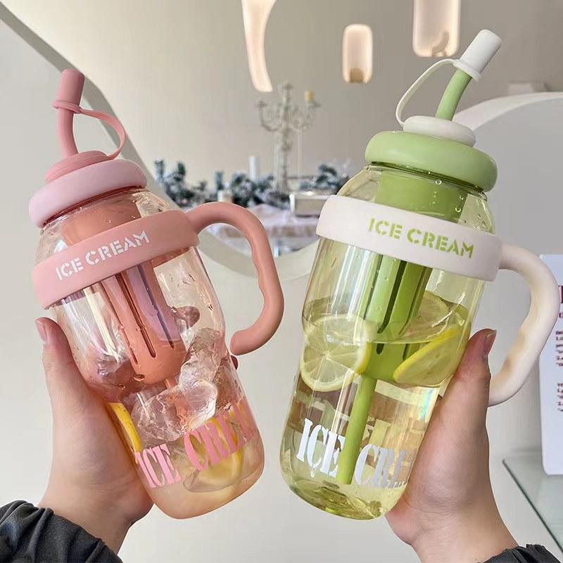 Cốc Nhựa Mùa Hè, Thiết Kế Ưa Nhìn Mới Cho Năm 2024, Cốc Trà Bong Bóng, Cốc Bụng Bầu, Có Ống Hút Dễ Thương, Ấm Nước Lớn Phong Cách Instagram, [Thanh Toán Khi Nhận Hàng] 2