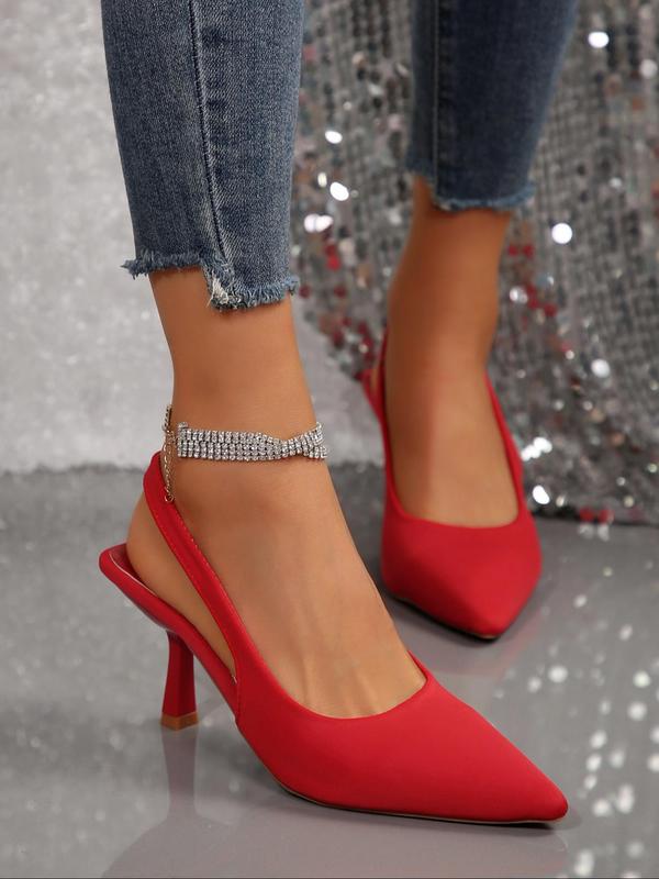 Women's Elegant Solid Color Comfortable  High Heel Sandals, Fashionable Pointed Toe Sandals for Party, Daily Clothing Decor for Women & Girls, Walking Shoes 6