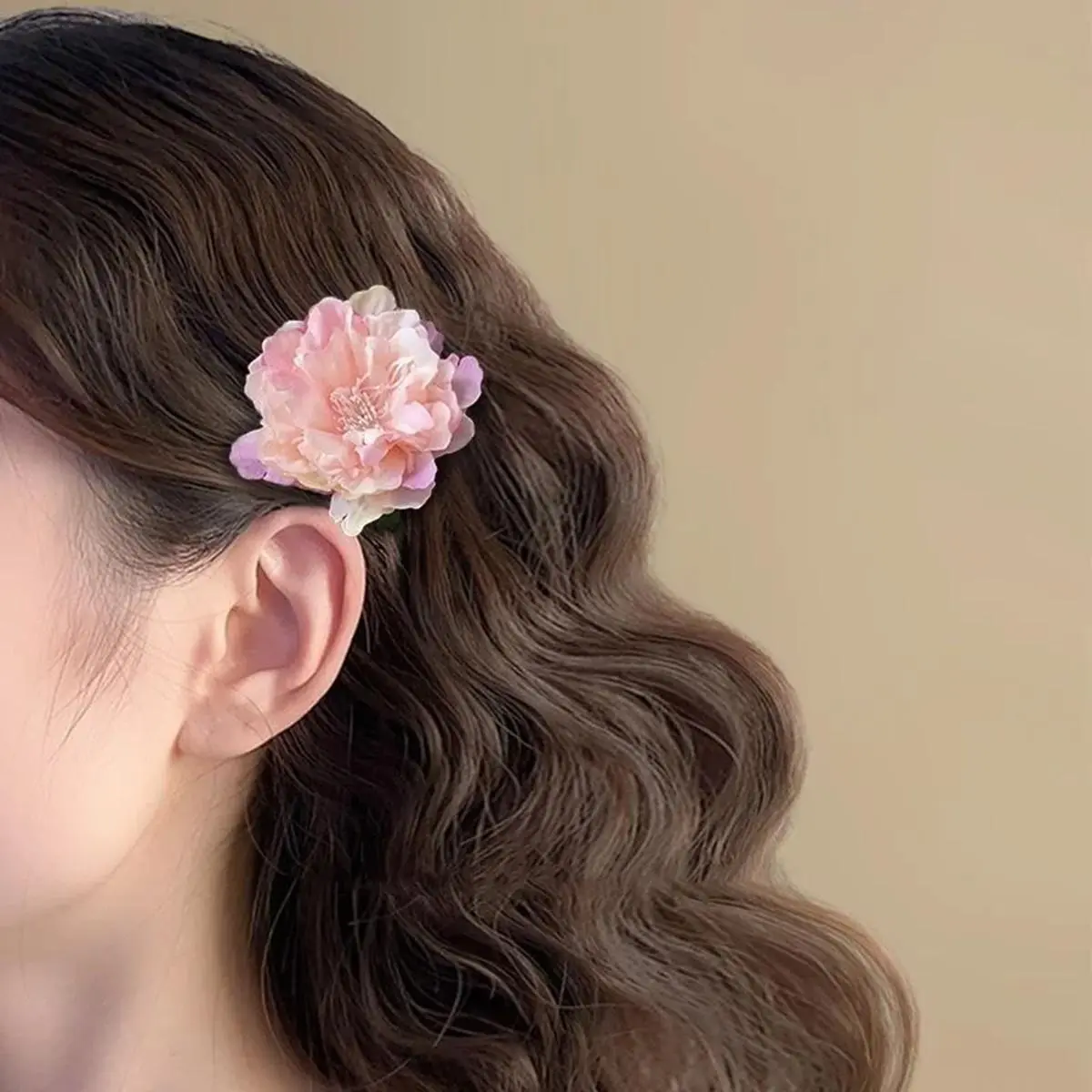 Pink Rose Atmosphere Flower Hairpin, Spring And Summer Side Clip, Side Bangs Hairpin, Duckbill ClipHairpin,HairAccessories#Valentine's Day gift#Graduation Gift