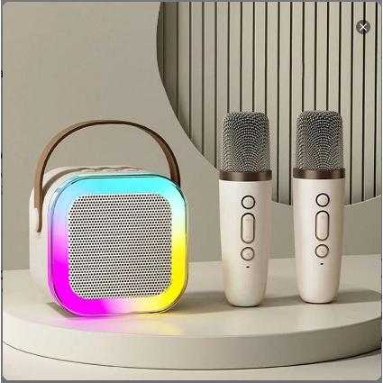 Loa Hát Karaoke Mini Bluetooth K12 Tặng Kèm 2 Micro,Có đèn Led Củ Loa,Có Thể Thay Đổi Giọng, Loa Nhỏ Gọn Có Thể Mang Theo Dễ Dàng Sử Dụng Nghe Nhạc,chế độ đổi giọng, chỉnh vang, nâng tone, kết nối bluetooth Kem