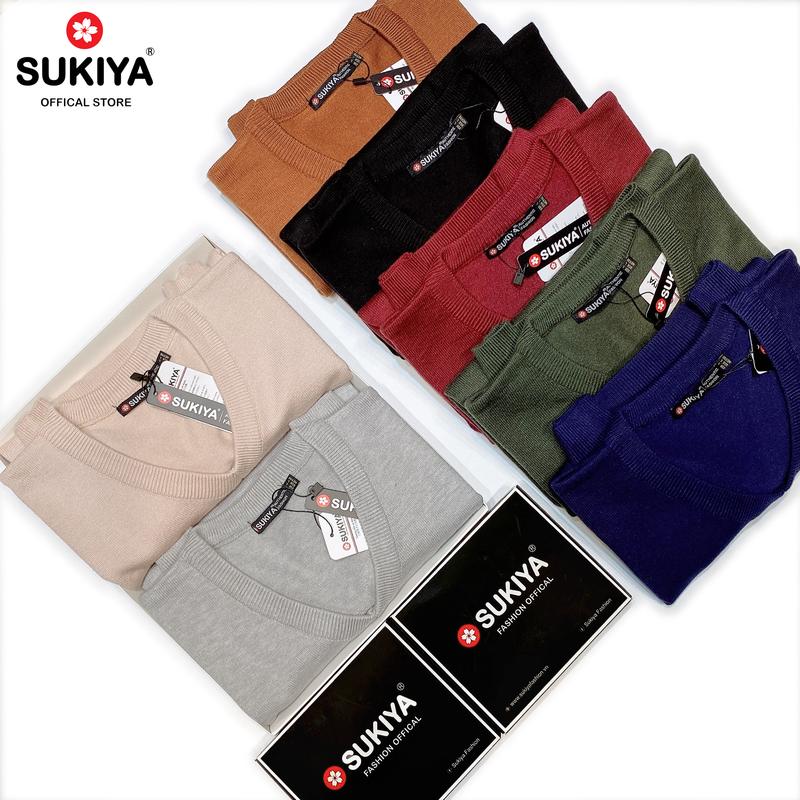 Áo Len Nam Cổ Tim SUKIYA Chất lông cừu mêm mại cao cấp Màu mới nhất AL13