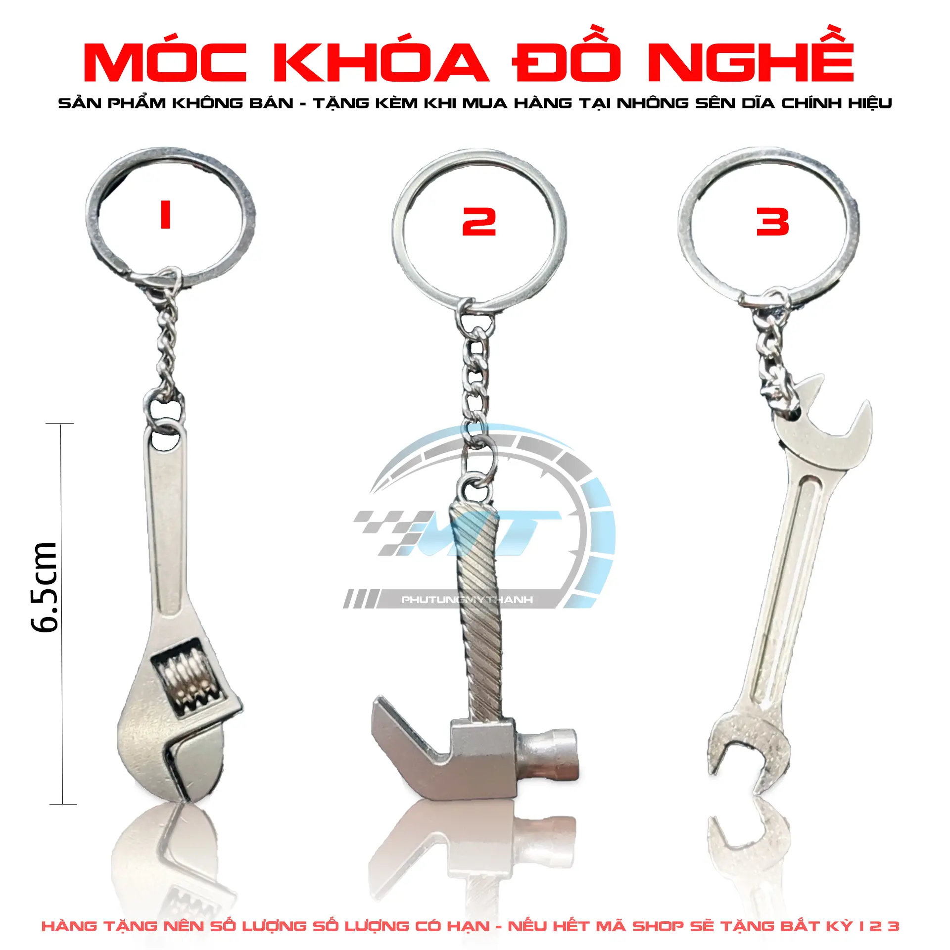 Móc chìa khóa mini hình mỏ lết , búa , khóa sửa xe - Quà tặng không bán Móc Khoá Móc Chìa Khoá Móc Khóa