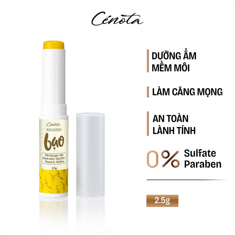 Son Dưỡng Gạo Cenota Cỏ Mộc Dưỡng Ẩm, Làm Mềm Và Mờ Thâm Môi 2.5g Đường Nữ