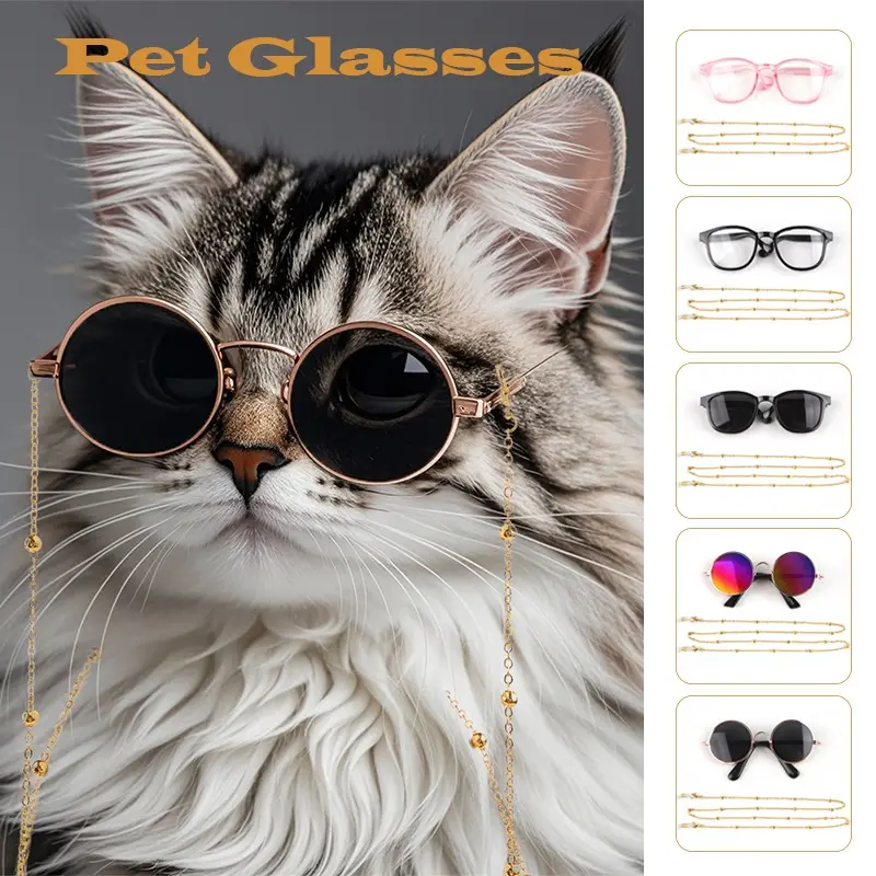 Cute Funny Pet Sunglasses Round Retro Pet Sunglasses Small Dog Cat Photo Props