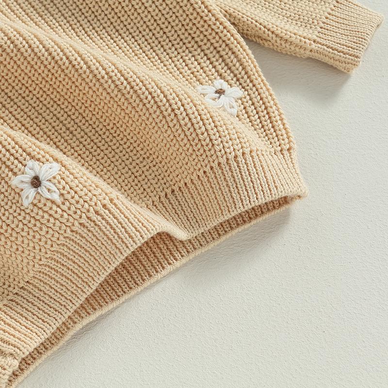 Product Introduction of Baby Girl Sweater, Long Sleeve Crew Neck Flower Winter Warm Knit Pullover Sweater Infant Clothes 57