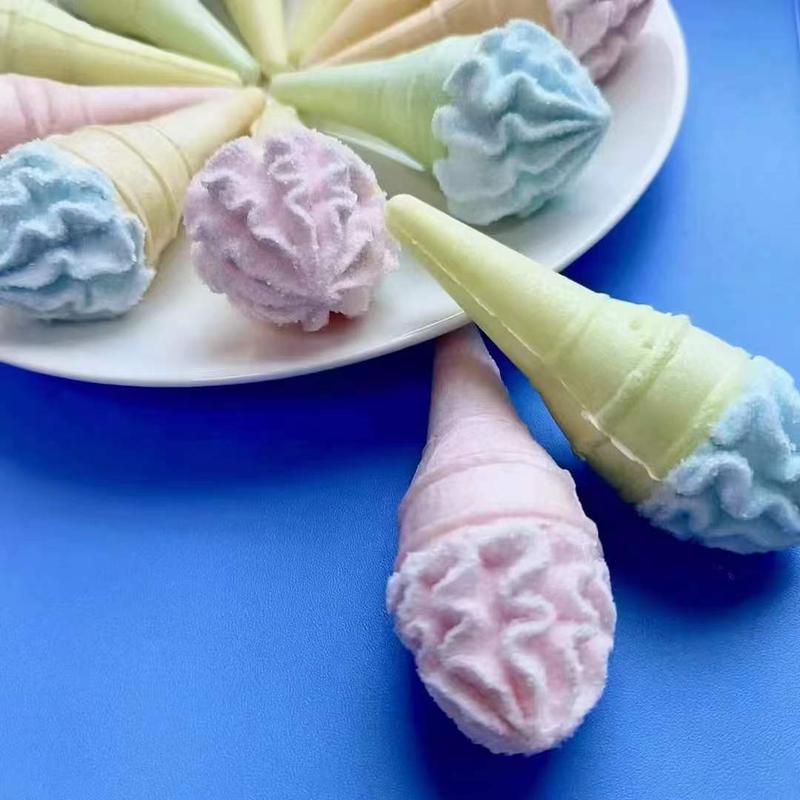 CONE MALLOW 40 PCS MARSMALLOW ANEKA SNACK RASA Snacks Makanan Manis Rendah gula Paket Usaha Jajanan SD 1 DUS Jajanan Grosir Candy Food Cemilan 2