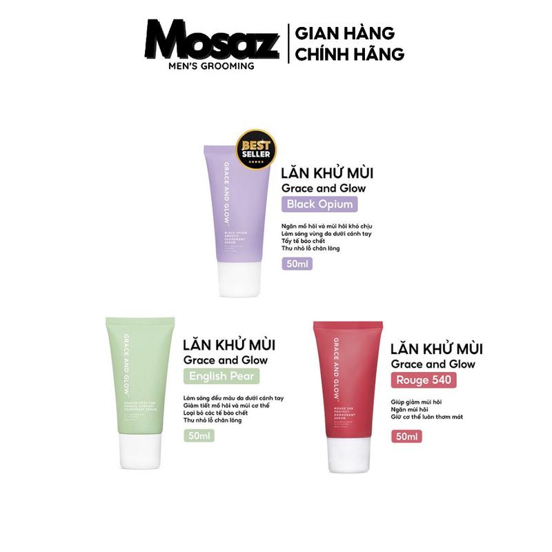 Lăn khử mùi Grace and Glow Smooth W Deodorant Serum với Niacinamide và AHA