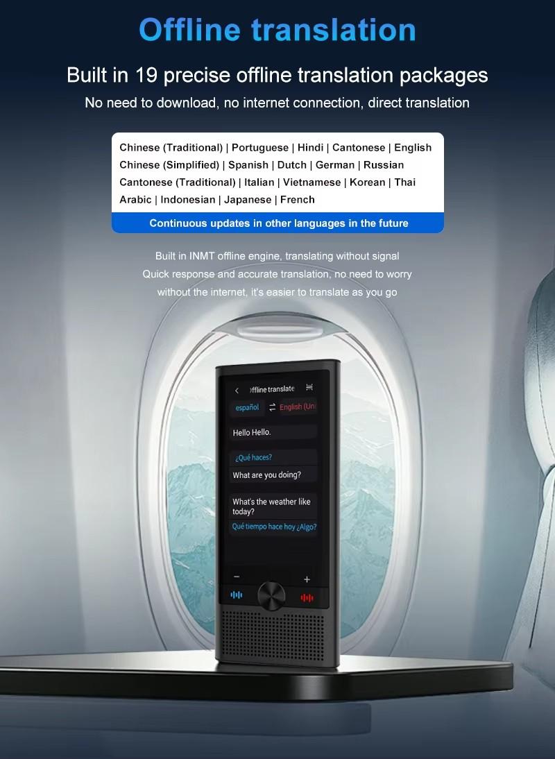 Product Introduction of Latham S10 Voice Translator 4G Network Chat GPT Multi-Language Intelligent Real-time Translation Device for Global Travel Learner 9
