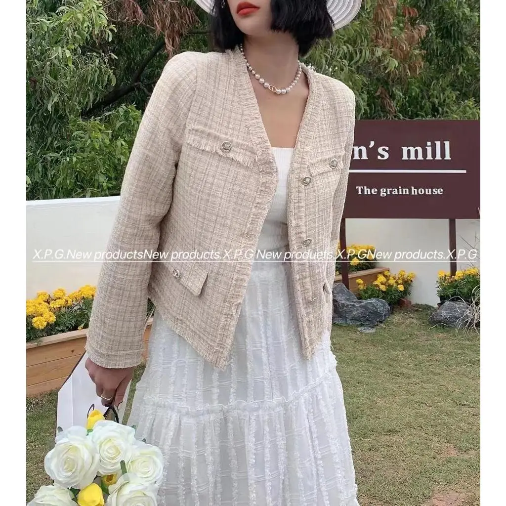 CARDIGAN TWEED WANITA IMPORT FASHION CARDIGAN KOREAN CROP CASUAL