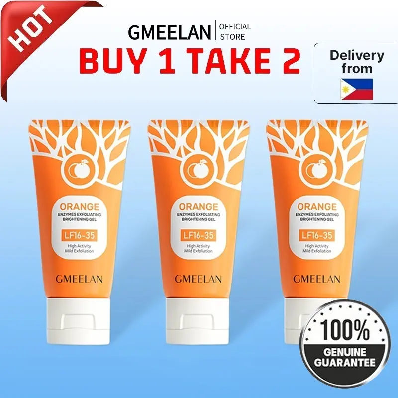 BUY 1 TAKE 2 GMEELAN Orange Enzymes Exfoliating Brightening Gel For Face 50g Deep Clean Whitening Scrub New Packaging