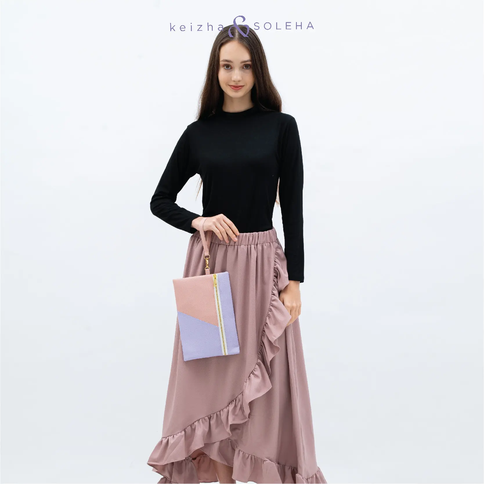 KEIZHA & SOLEHA Clutch Linie - Tas Handcarry Dompet Small Carry Bag