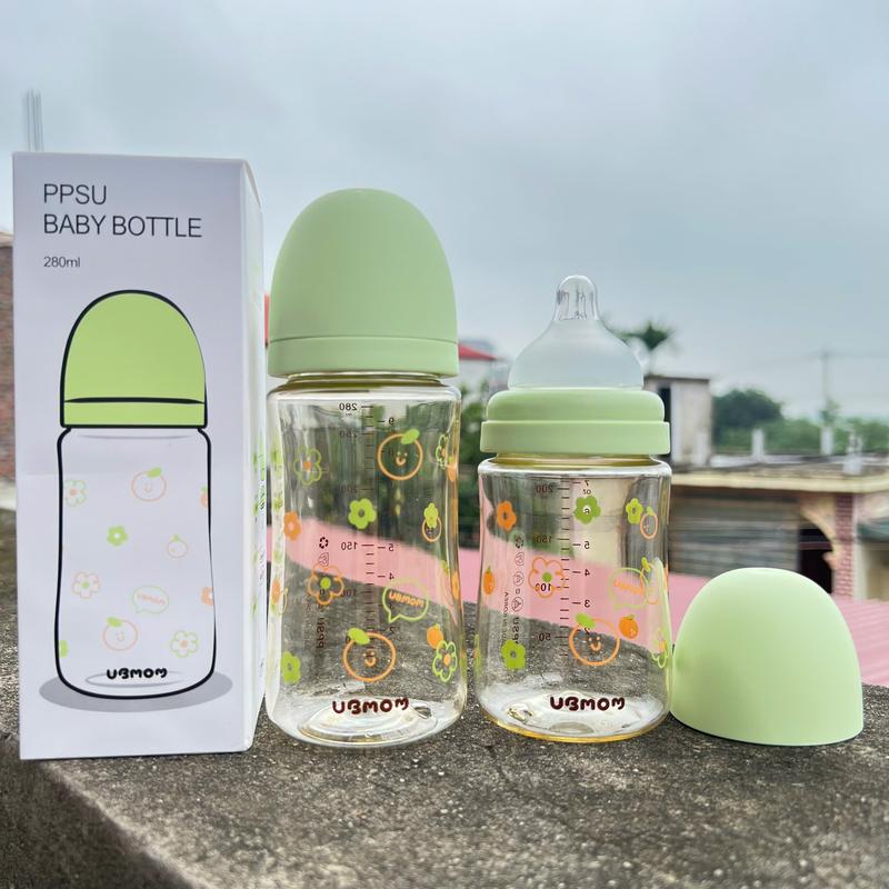 Bình sữa Ubmom hoạ tiết Hoa Trái Cây, 200ml/280ml