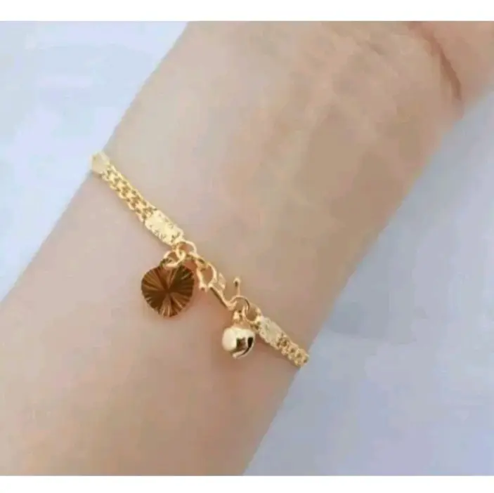 Gelang tangan titanium original motif tikar fashion wanita modern anti luntur 0