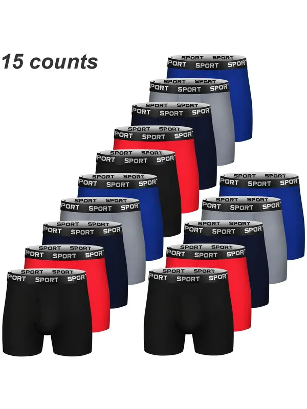 5/6/10 Counts, Men's Solid Color Letter Tape Boxer Brief, Casual Comfy Breathable Moisture Absorption Opening Crotch Underwear for Daily Wear, Boxers for Men, Mens Underwear for All Seasons 4