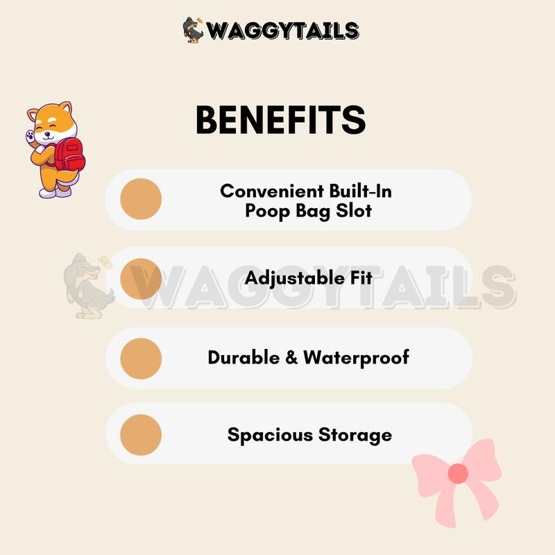 Product Introduction of [SG] Cute Adjustable Harness Bag w Inbuilt Poop Bag Dispenser for Small Medium Large Dog 10