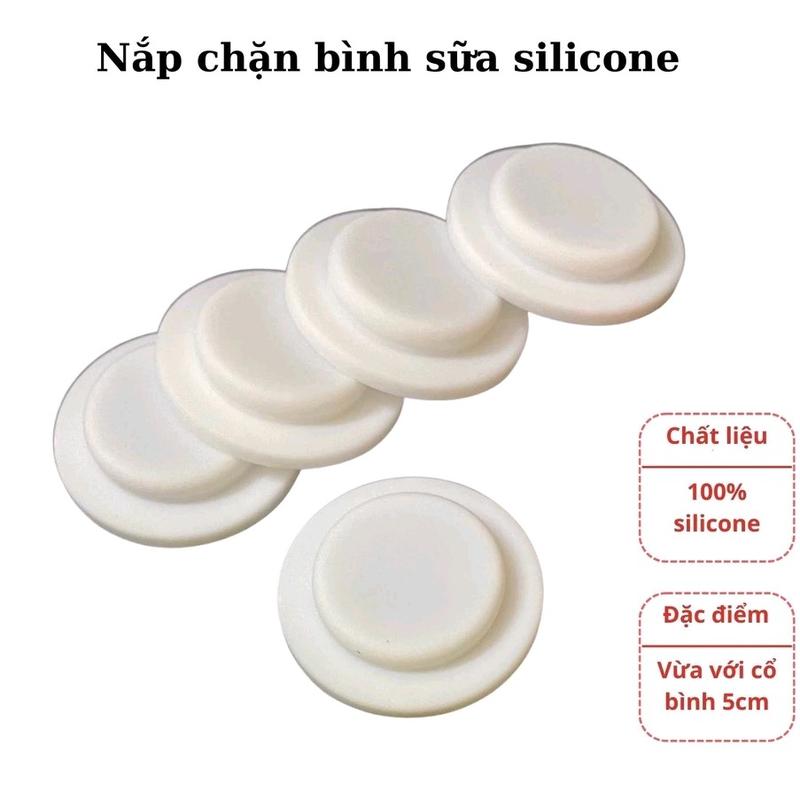 Nắp chặn silicon bình sữa cổ rộng 5mm thành bình trữ sữa(ko bao gồm cổ nhựa trong ảnh)