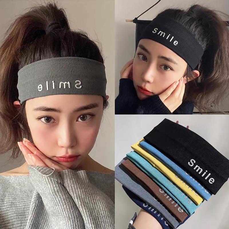 Băng đô dệt kim chữ đơn giản đen xám gradient nhiều màu sắc yoga thể thao băng đô co giãn thấm mồ hôi thiết kế mặt cười thời trang và đa năng dễ đeo phù hợp cho nam và nữ Đồng Phụ Kiện Sport