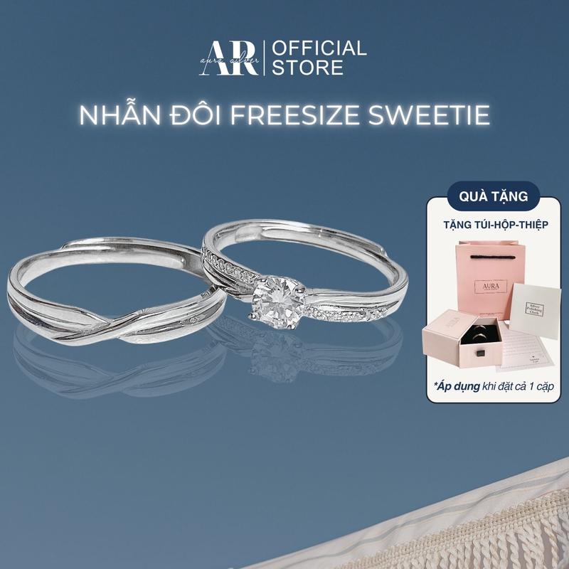 Nhẫn cặp nam nữ Freesize, nhẫn đôi Sweetie Aura-ND2
