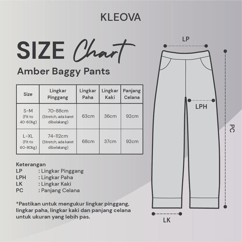 Product Introduction of [BISA COD] - KLEOVA Amber Pants - Celana Baggy Wanita Bahan Tebal dan Jatuh - Celana Dasar Straight Cut Cewek Gendut - Kulot High Waist Premium Jumbo Fit 9