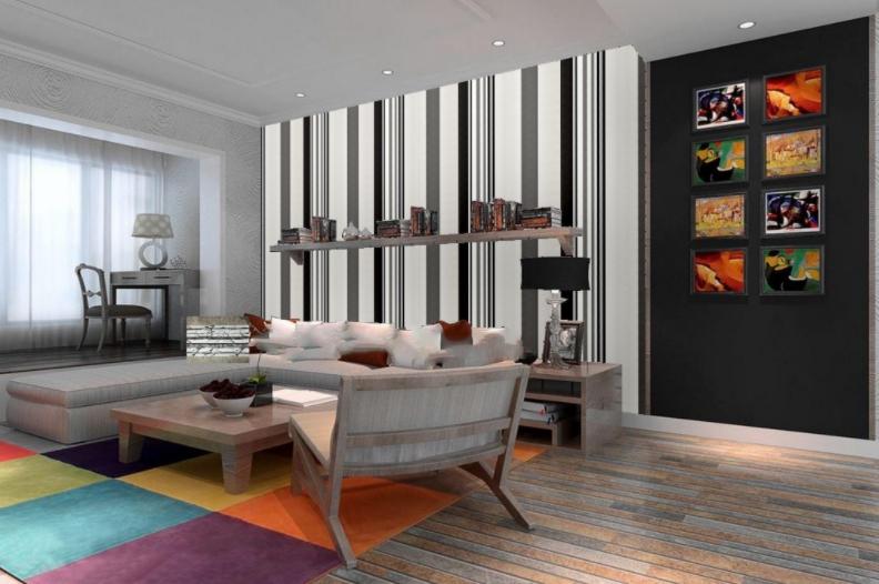 Product Introduction of 10M*45CM Luxury Style Wallpaper Waterproof Stripe Pattern Wall Sticker Pvc Adhesive Wall Decor 2