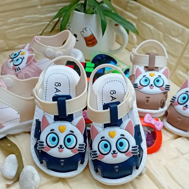 Form BM04-DÉP SANDAL TẬP ĐI NƠ THỎ, CÔNG CHÚA , MÈO ĐẾ CAO SU MỀM DẺO CHO BÉ SIZE 16-25