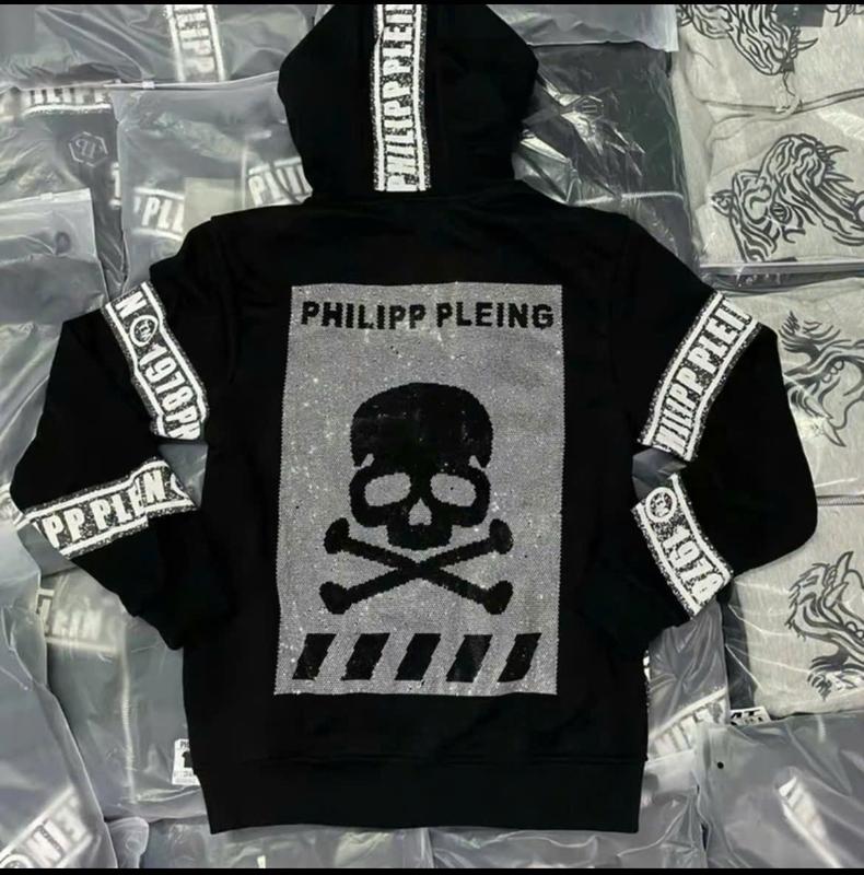 Áo khoác nỉ hoodie zip philiplenin in chữ 5D đầu lâu kim tuyến size 28-75kg unisex nam nữ - Chất liệu nỉ cao cấp - Menswear