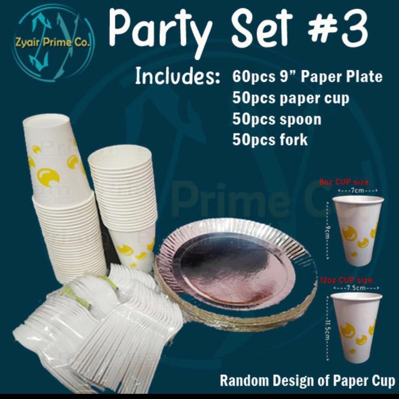Disposable Party Set #3(60pcs Paper Plate, 50pcs Paper Cup,50pcs Spoon ,50pcs Fork) 4