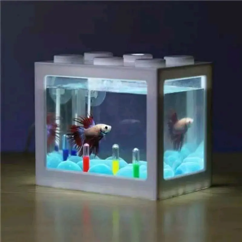 (ada lampu) Akuarium 4 sisi Lampu Led USB ikan koi ikan mas ikan cupang 2