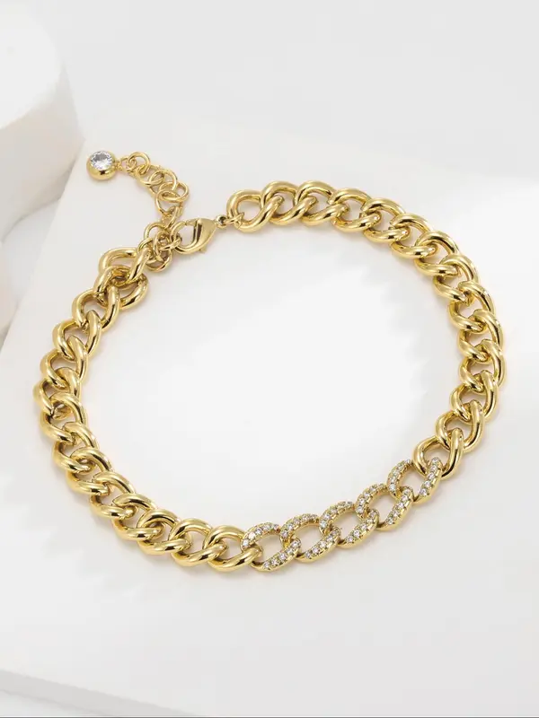 Women's Elegant Chain Bracelet, Exquisite Trendy Bracelet, Fashionable Jewelry for Women & Girls for Party & Daily Clothing Decor 0