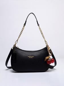 Bolsa de hombro de cuero PU de color sólido para mujer, con correa ajustable, bolso de mano y bolsa cruzada, diseño elegante y duradero para uso diario