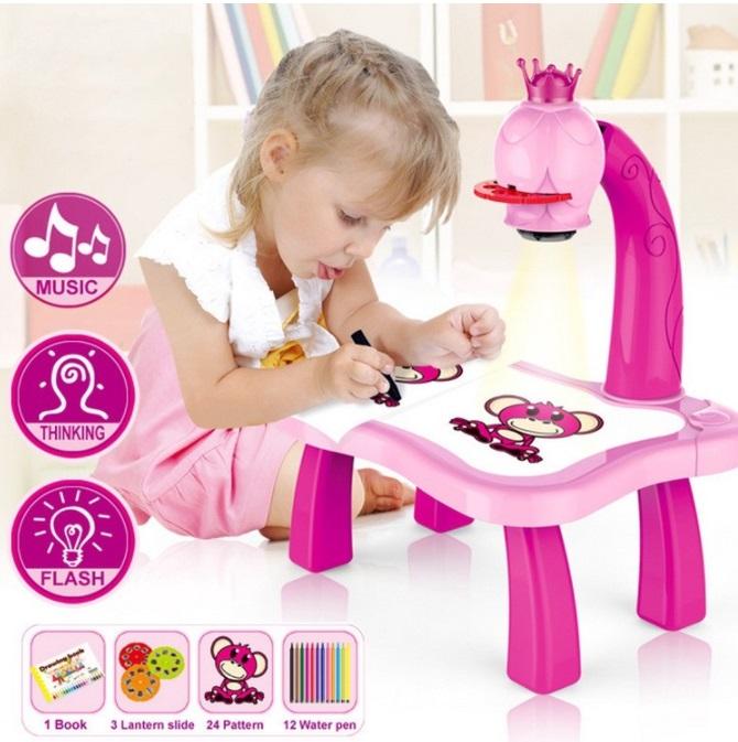 EARLY LEARNING! Kids Projector Painting Table Pain Table Mej - TikTok ...