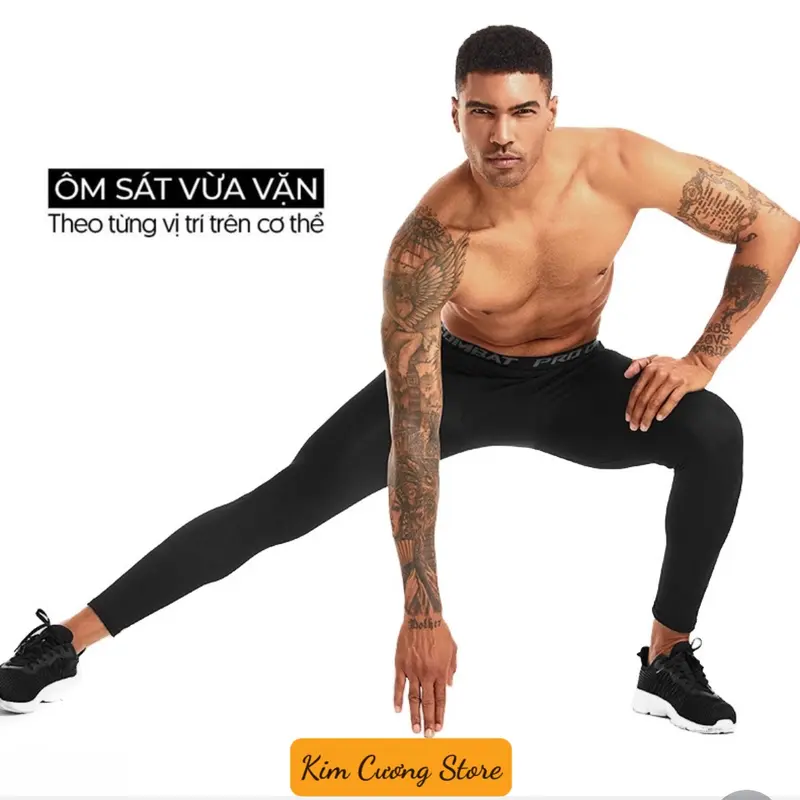 Quần giữ nhiệt nam legging combat pro quần bó cơ đá bóng tập gym cầu lông chạy bộ Sport quần  giữ nhiệt quần legging thể thao 1